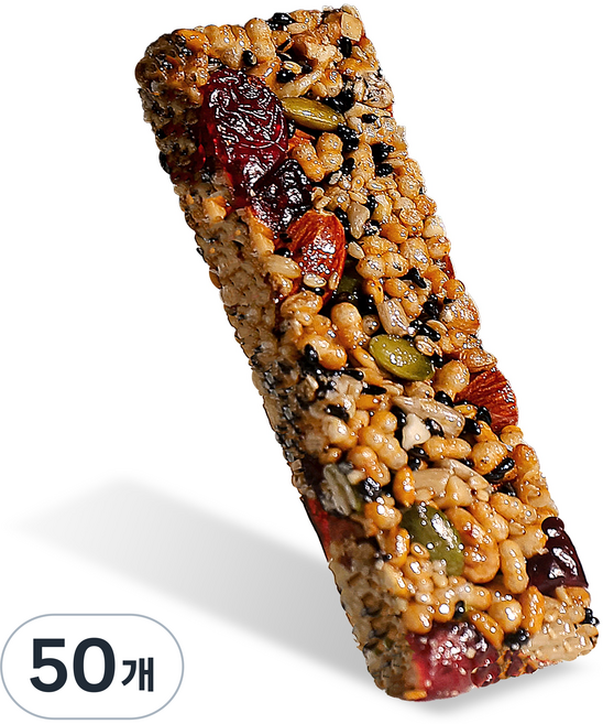 한결맛담 크랜베리 무설탕 에너지바 글루텐프리 고식이섬유 저당 견과바 견과류 간식, 50개, 22g