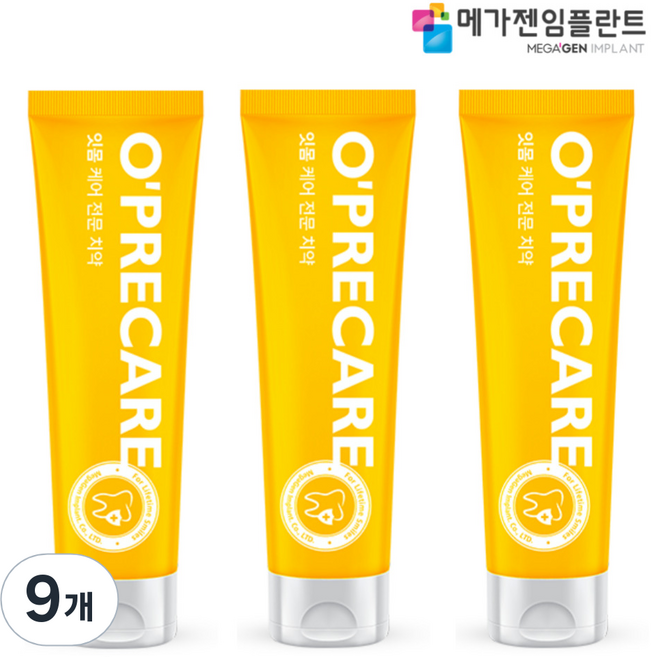 오프리케어 무불소 저자극 천연유래성분 순한 데일리 충치예방 구취제거 치약, 100g, 9개
