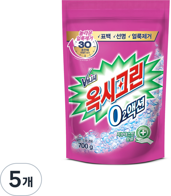 옥시크린 오투액션 표백제, 700g, 5개
