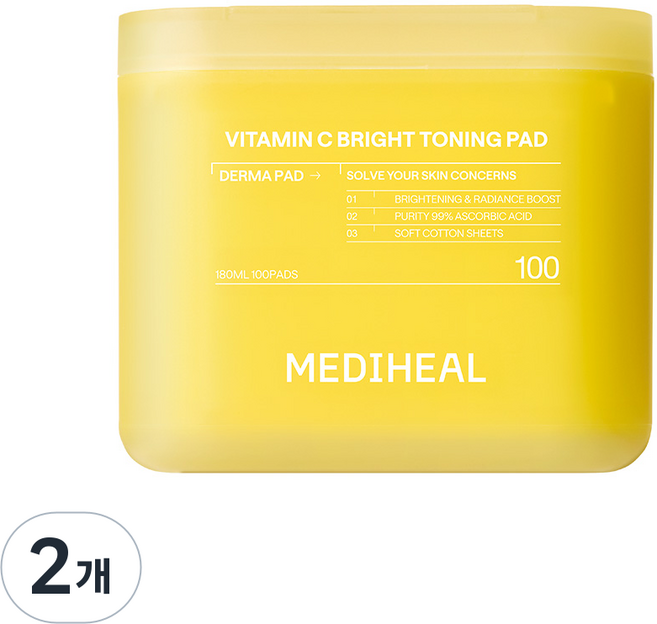 메디힐 비타민씨 잡티 토닝 더마 패드 2세대, 100매입, 2개