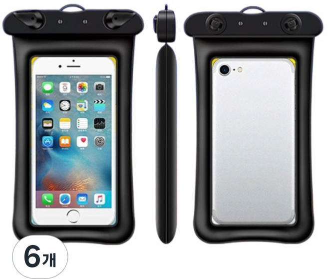 PYHO피호 스마트폰 방수커버 3가지 색상 스마트폰 방수커버 대형 수영장가방TF-003, 6개, 블랙
