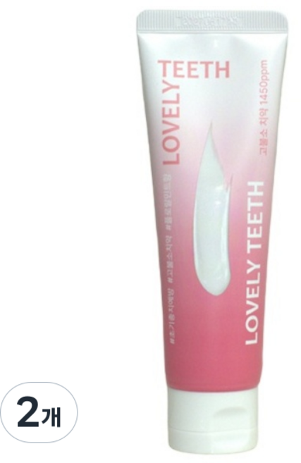 러블리티스 1450ppm 고불소 치약 아카시아향 천연 계면활성제, 100g, 2개