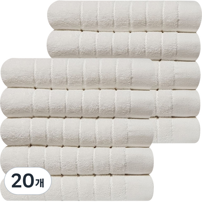 다주타올 30수 데일리 수건 105g, 화이트, 20개