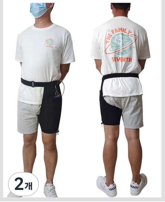 선호그룹 담즙주머니 소변 배변 주머니 배액관 소변줄 유린백 오줌통 배액 장루 배액관 담즙 담즙배액관, 검은 색, 2개