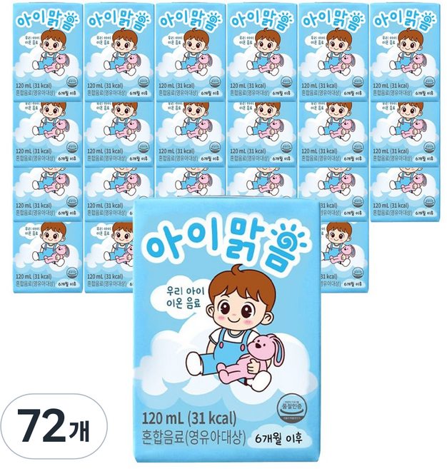 일화 아이맑음 우리아이 이온음료, 120ml, 72개