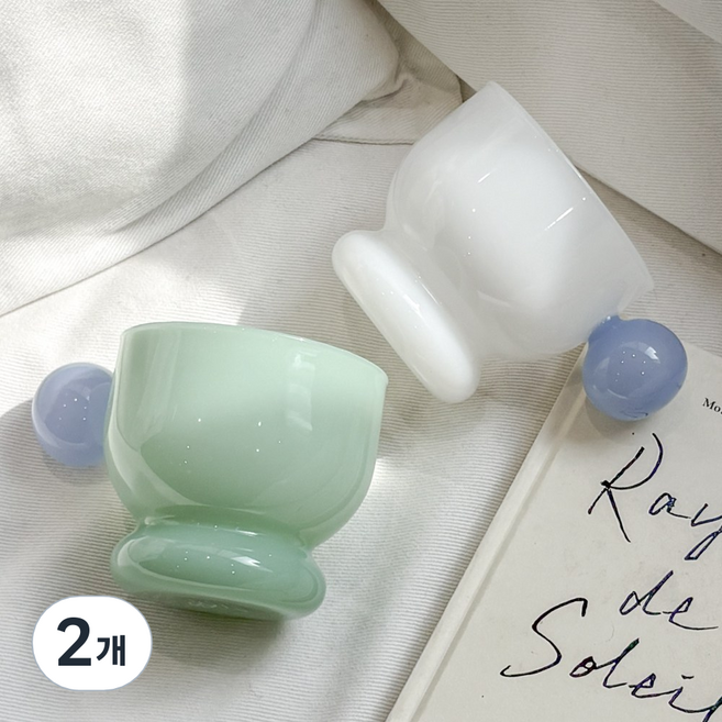 헤이루미 소프트 홈카페 동글동글 인테리어 머그컵, 2개, 화이트