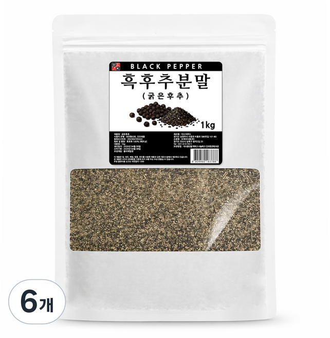 오케이 굵은후추 후레이크 흑후추, 6개, 1kg