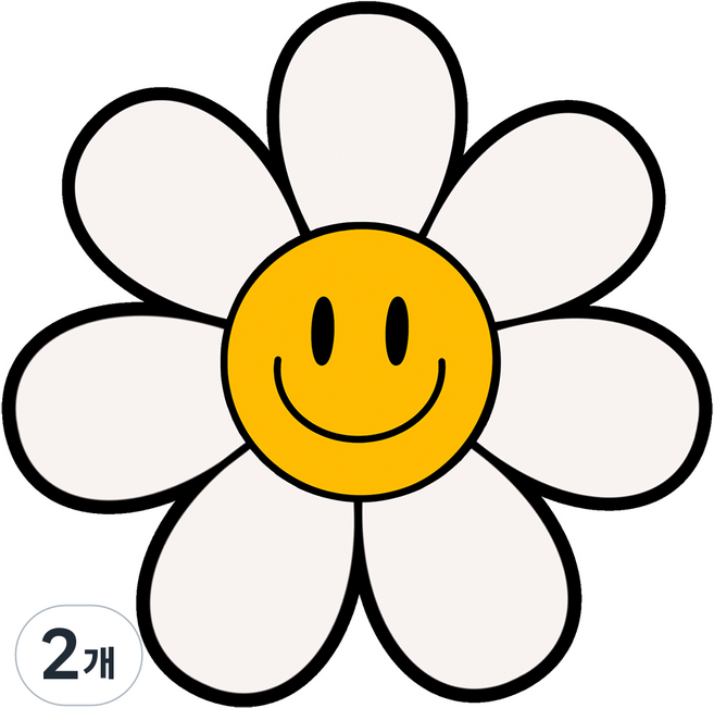 위드코코 DIY 캐리어 꾸미기 리무버블 방수 스티커 (거울 유리 창문 벽 욕실 타일 부착가능), 빅데이지, 2개