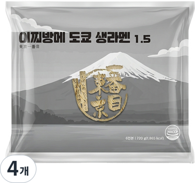 넉넉한6인분 이찌방메 생면 라멘면 생라멘, 720g, 4개