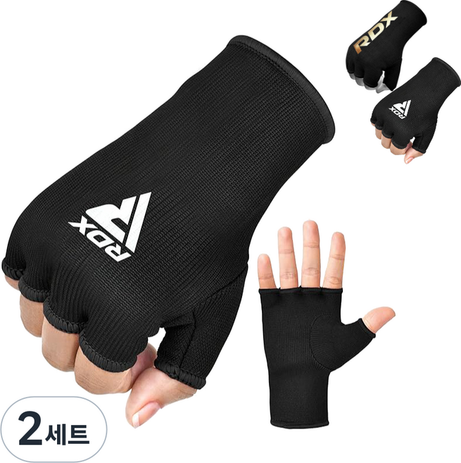 링사이드코리아 RDX 이너 복싱핸드랩 / 목장갑 대체 겔없음 mma 이지핸드랩 1쌍, 2세트, 화이트/블랙