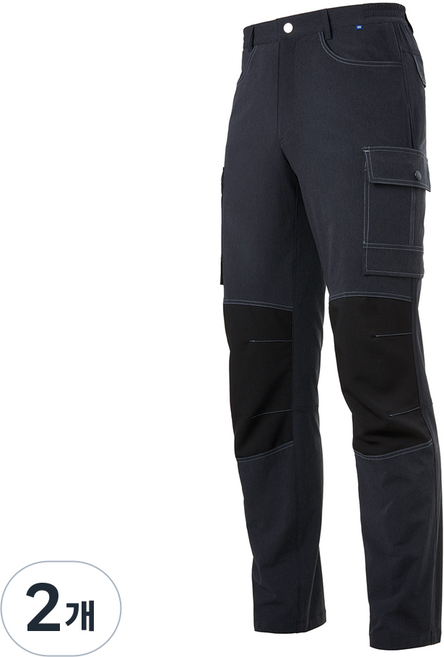 지벤[ZIBEN] 가장 편하고 시원한 바지 여름바지 시원한 가벼운 멜란지 스트라이프 패턴 팬츠 바지, MELANG BLACK, 2개