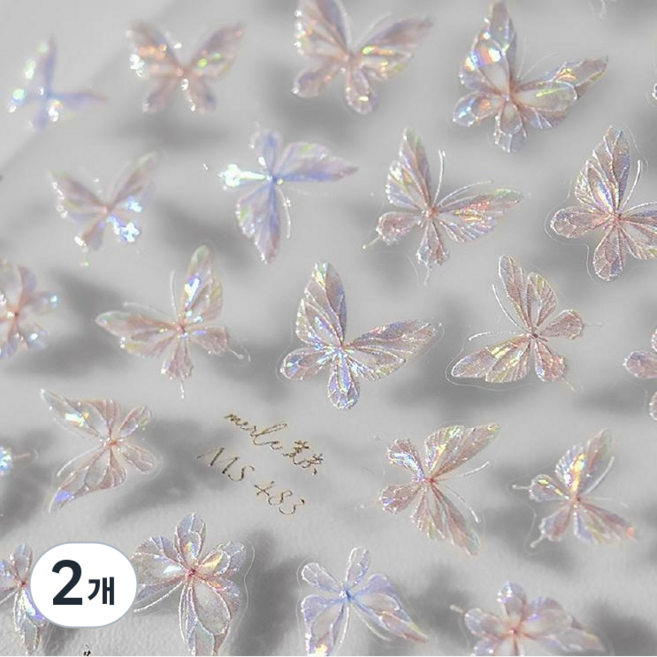 샵글로벌 3D 나비 입체 메이크업 스티커 페이스페인팅 네일스티커, 2개, 헤드폰라이트나비