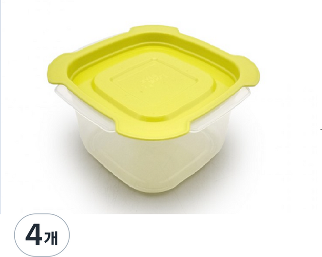 [국내생산]초특가 NEW 냉동밥보관용기 전자렌지용 내열밀폐용기 집밥290ml 반찬통, 라이트그린, 4개