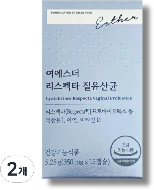 [본사직영] 여에스더 리스펙타 질 유산균 여성 질건강 유산균, 2개, 15정 - 쿠팡