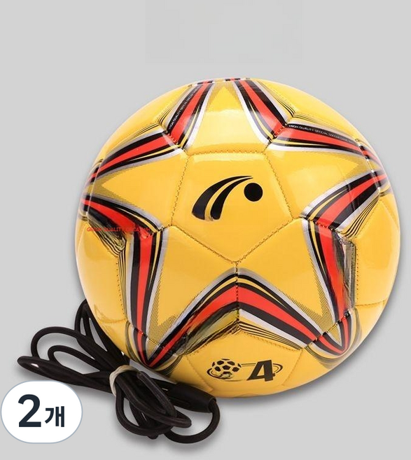 선호그룹 족구타격기 족구 토스머신 연습기 족구공 타격기 연습 용품 타격기연습 지주대 연습기구 축구공, 노랑(끈포함), 2개