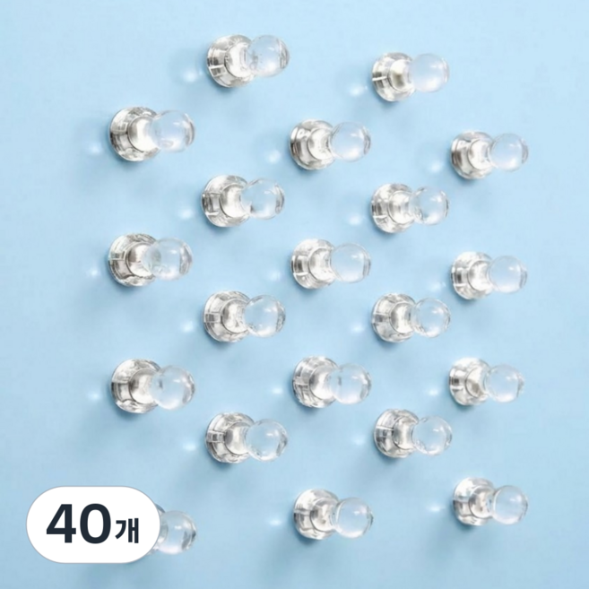 루하무드 초강력 깔끔정리 크리스탈 자석, 40개, 투명