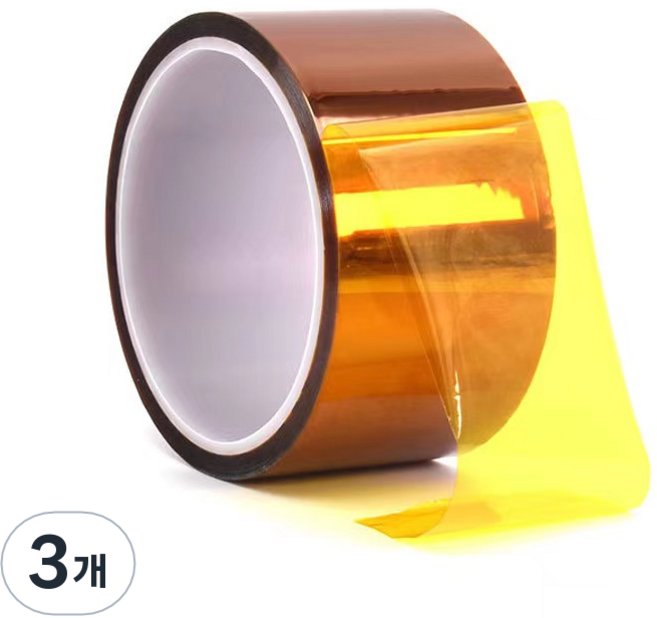 캡톤 테이프 PI테이프 고온 폭50mm*길이 27m 내고온 폴리이미드 kapton tape, 3개