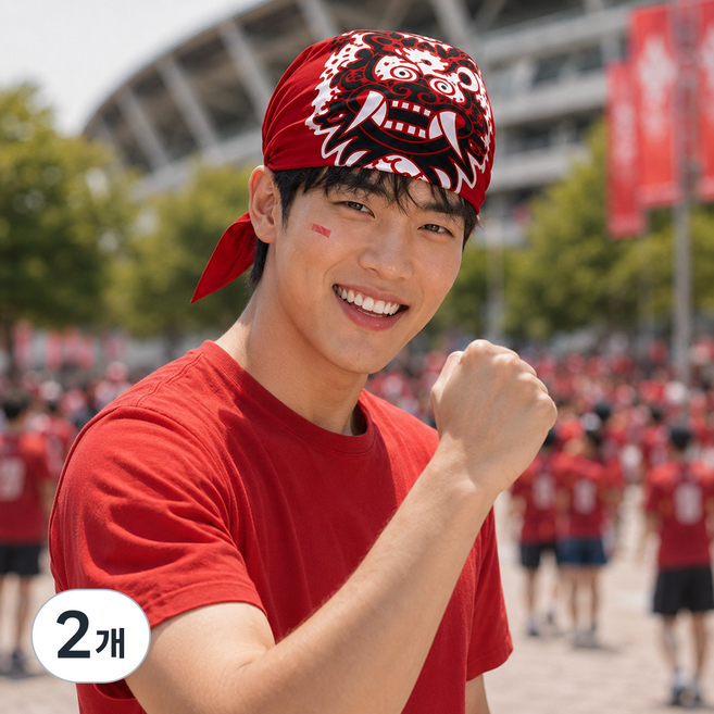 2026월드컵 축구 응원 두건 머리수건 경기 관람 파티 체육대회 응원 소품, 2개, 악마