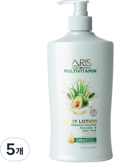 아리스 너리쉬 바디로션 아보카도 알로에베라, 550ml, 5개