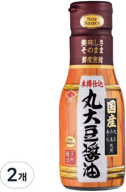 일본 직수입 나가초코 마루다이즈 나무통 숙성 간장 210ml 계란밥 회 소스, 2개