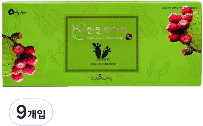 제주 백년초 선인장 비누 세트, 100g, 9개입
