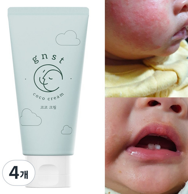 GNST 지엔에스티 코코 크림 침독크림 아기로션 유아로션 신생아, 80ml, 4개