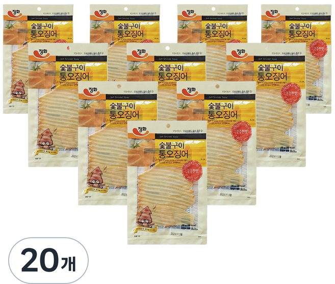 정화식품 숯불구이통오징어, 20개, 35g