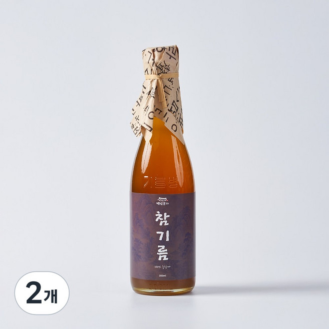 백년본가 통 참깨 저온압착 옛날 방앗간 참기름, 2개, 350ml