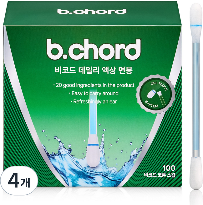 비코드 데일리 액상면봉 귓속청결제, 4개, 100개입
