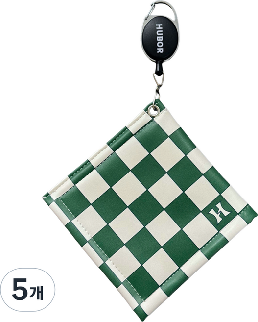 휴버 골프 타월 극세사 릴 와이어 수건 공세척 라운딩 악세사리 선물 캐디용품 릴타올, 5개, 그린