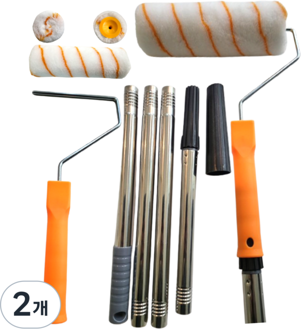 페인트도구 대형 롤러 롤러봉 로라 장대 세트, 2개