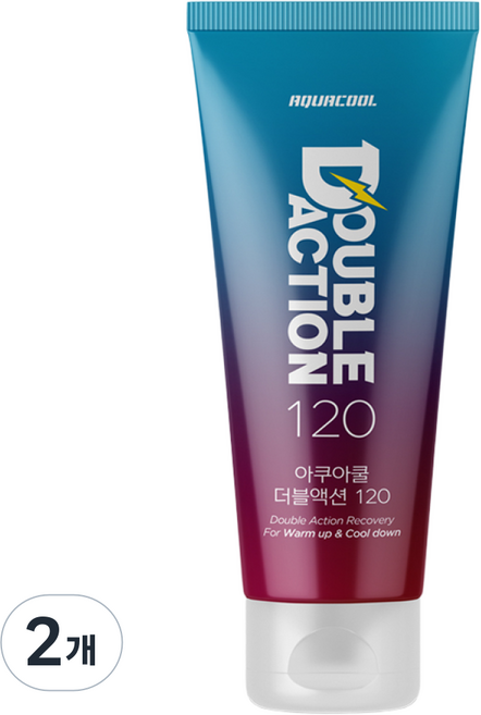 (핫딜/유통기한 26.12.04) 아쿠아쿨 더블액션 120 / 120ml 쿨+핫 이중케어 리커버리 젤크림, 2개, 1개입