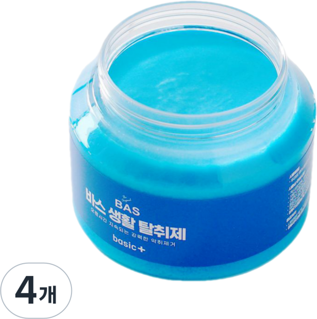 BAS 바스 초강력 생활 실내 탈취제 고체타입 베이직 플러스, 4개, 350g