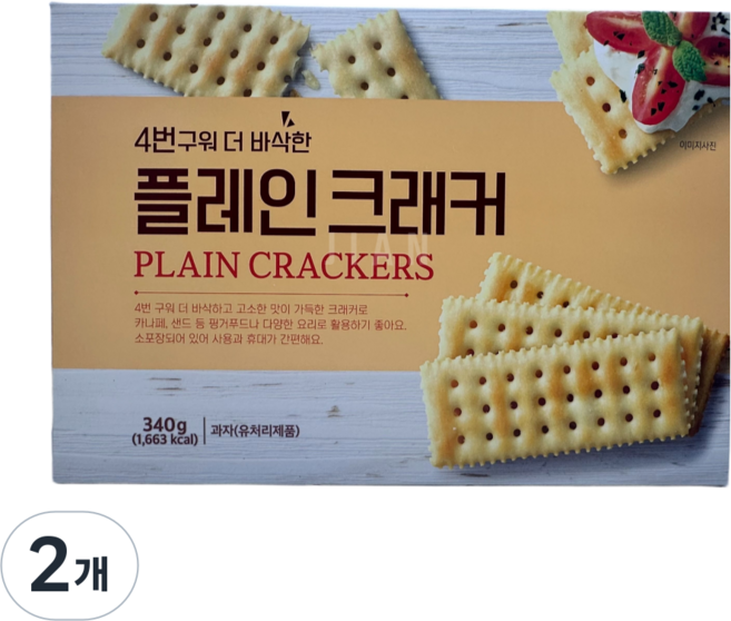 코렌트 푸지안 4번구워 더 바삭한 플레인 크래커, 2개, 340g