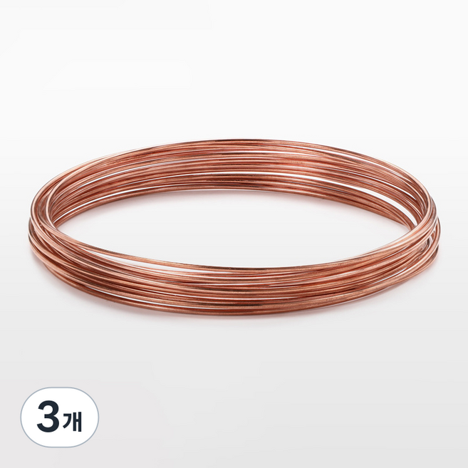 코팅안된 구리선 구리와이어 적동선 구리철사 동선, 굵기1mmX길이5M, 3개