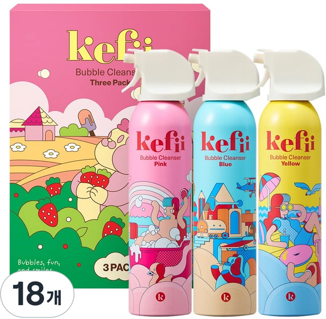케피 유아 버블클렌저 3종 세트, 18개, 200ml - 쿠팡