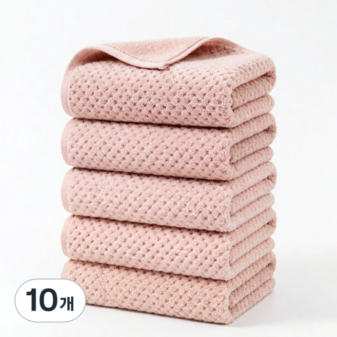 Ahomeone 호텔수건 먼지없고 흡수력 졸은 두꺼운 고급 수건, .핑크/, 10개