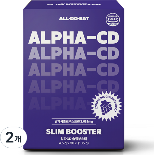 올두잇 알파CD 슬림부스터 30포, 135g, 2개