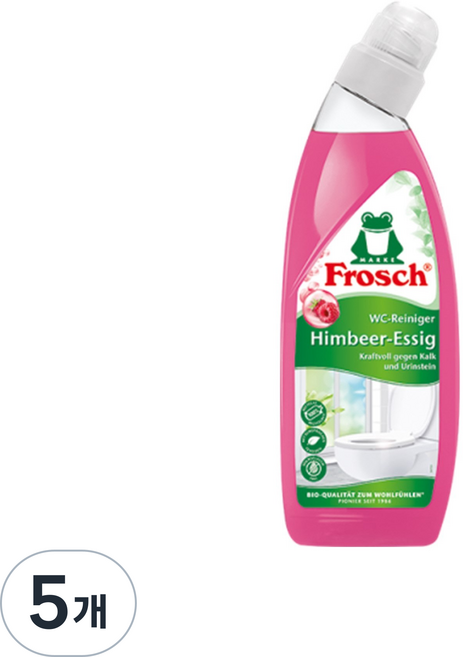 프로쉬 변기 세정제 라즈베리, 5개, 750ml