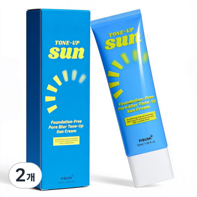 피부미 파데프리 모공 프라이머 톤업 선크림 SPF50+ PA++++, 2개, 50ml