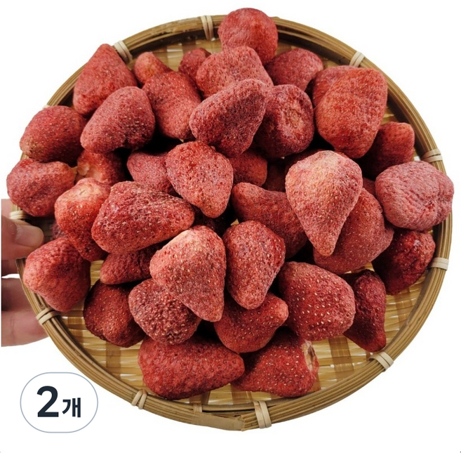 주5일 보존료 화학첨가물 제로 무첨가 동결건조 딸기, 2개, 300g
