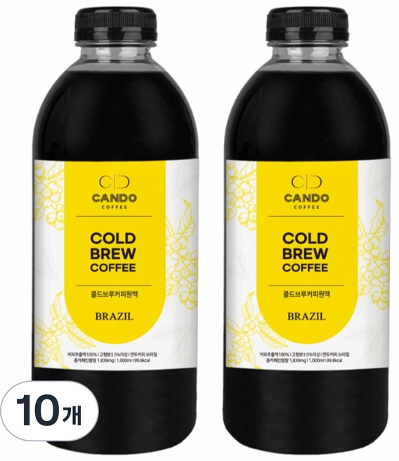 [캔두커피]콜드브루 원액 카페 업소용 고소한맛, 10개, 1개입, 1L