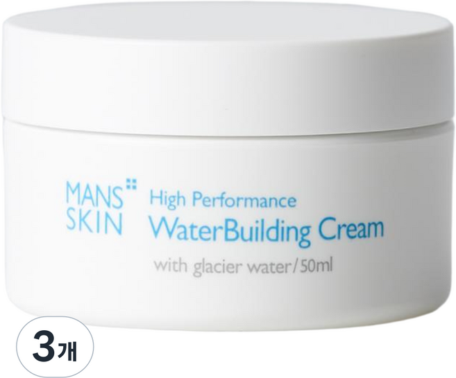 맨즈스킨 워터빌딩 남자 수분 크림 보습 영양 탄력 남성 수면팩, 50ml, 3개