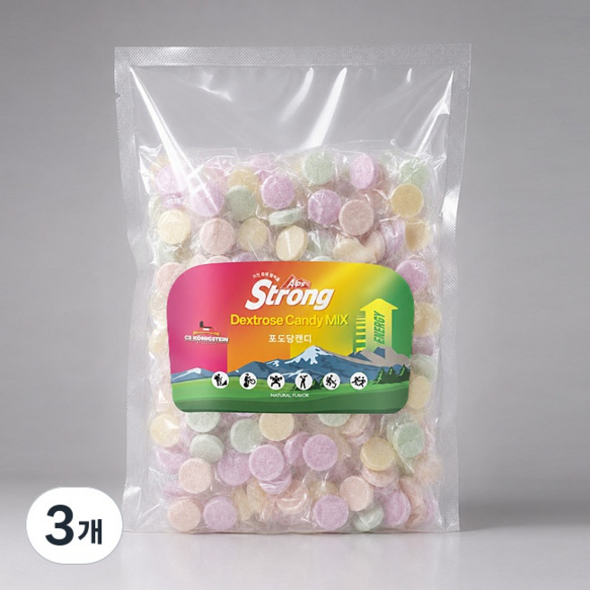 알프스스트롱 스포츠 에너지 포도당 캔디 MIX 4가지맛, 3개, 260g