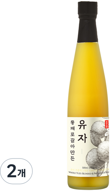 청숨 통째로 갈아만든 유자, 500ml, 2개