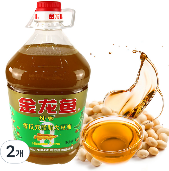 (배터짐) 찐룽위 대두유 콩기름 식용유, 2개, 5L