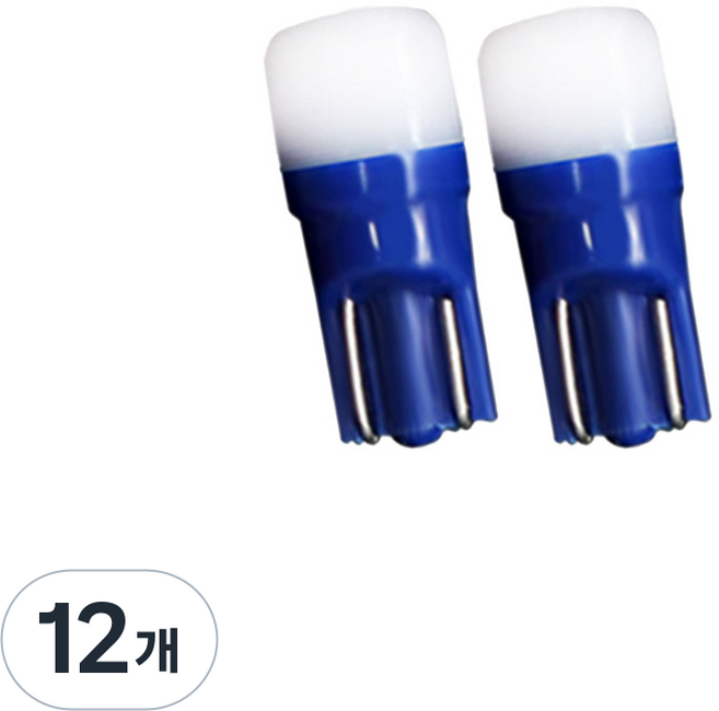 12V T10 면발광 LED 차폭등 번호판등, 12개, 블루