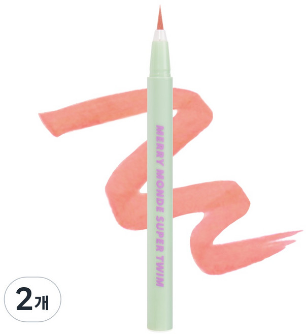 메리몽드 슈퍼 트임 펜 아이라이너 0.5g, 07피치트임, 2개
