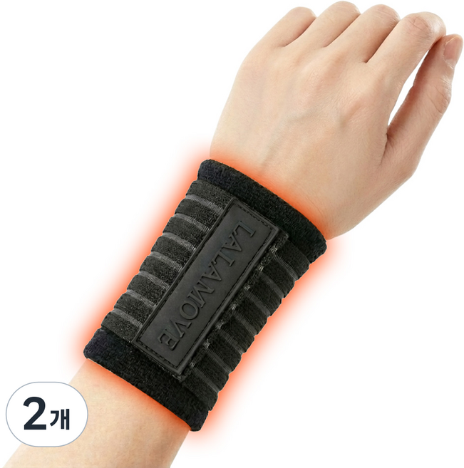 라라무브 임산부 손목보호대 프리미엄 압박밴드, 블랙, 2개