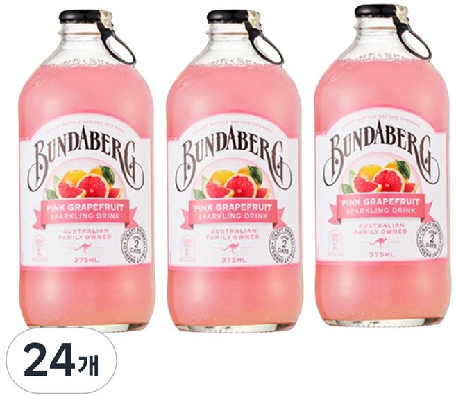 분다버그 핑크 그레이프푸르트 탄산음료, 375ml, 24개